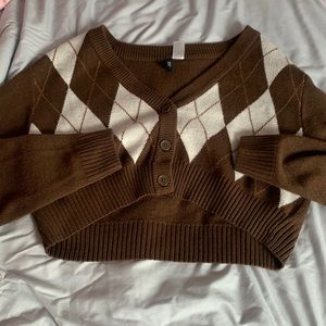 Divided brown cardigan